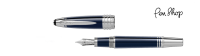 Mont Blanc Great Characters 'J. F. Kennedy' Blue Precious Resin / Platinum Coated Vulpennen